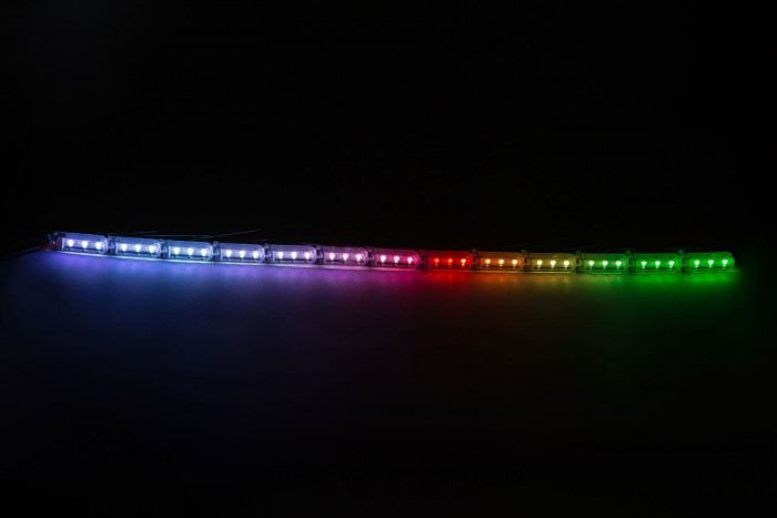 ДХО S10 Cristal RGB, Bluetooth, RUNNING (призма трапеция с поворотник бегущий огонь), компл.,49см, 12V