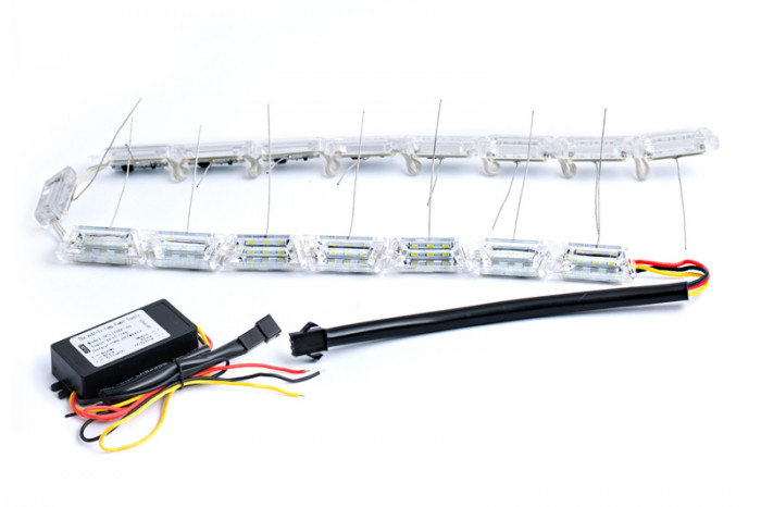 ДХО S8 Crystal  (трапецивидная призма с поворотником), комплект,49см, 12V