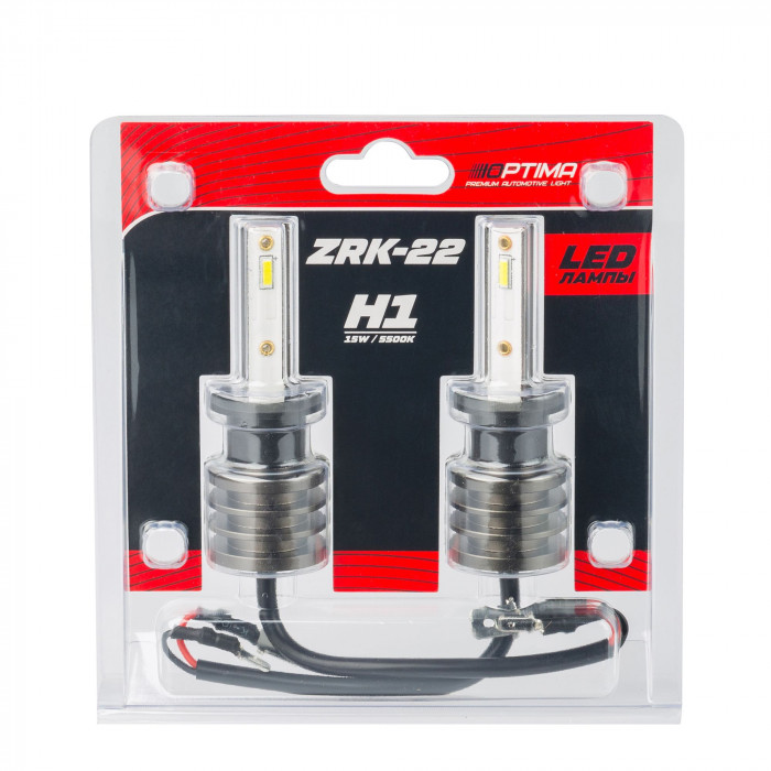 Светодиодная лампа H1 Optima LED ZRK-22, 5500K, 12V, комплект 2 шт.