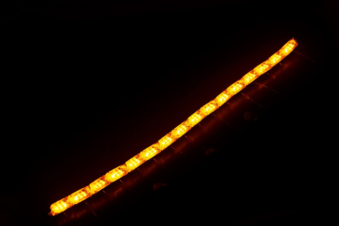 ДХО S9 Crystal Dynamic AUDI Style (трапецивидная призма с поворотником динамический огонь),12V