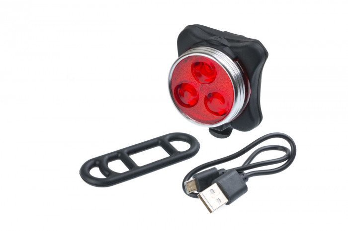 Габарит велосипеда круглый, цвет Красный, Светодиоды SMB*3шт, 35Lm, с аккумулятором