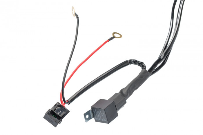 Проводка для Двух фар мощностью до 120W, 12V, Накладной выключатель, с реле и предохранителем, без разъемов