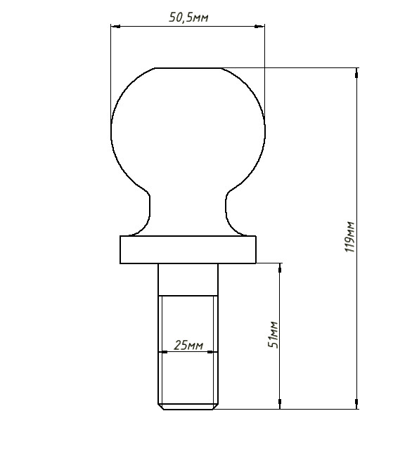 Шар для фаркопа 2'' X1"X2-1/8" 2,7 тонны